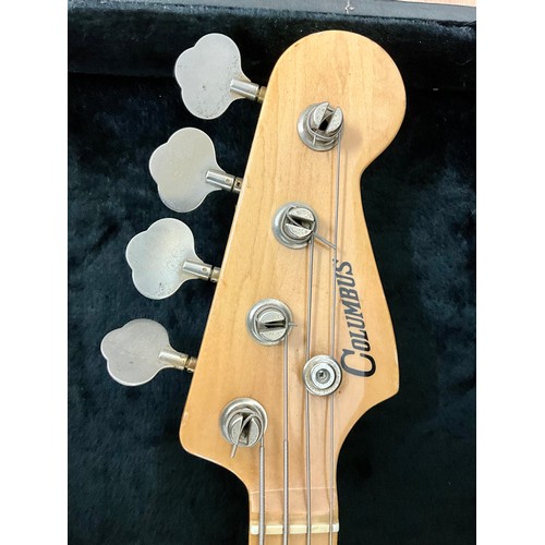 997 - COLUMBUS JAZZ BASS NATURAL WOOD FINISH IN GUVNOR HARD CASE