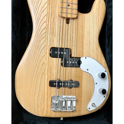 997 - COLUMBUS JAZZ BASS NATURAL WOOD FINISH IN GUVNOR HARD CASE