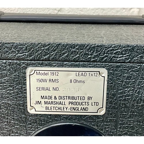 1030 - MARSHALL 1912 LEAD 1 X 12 150 WATT SPEAKER CABINET. SERIAL NO. 2928