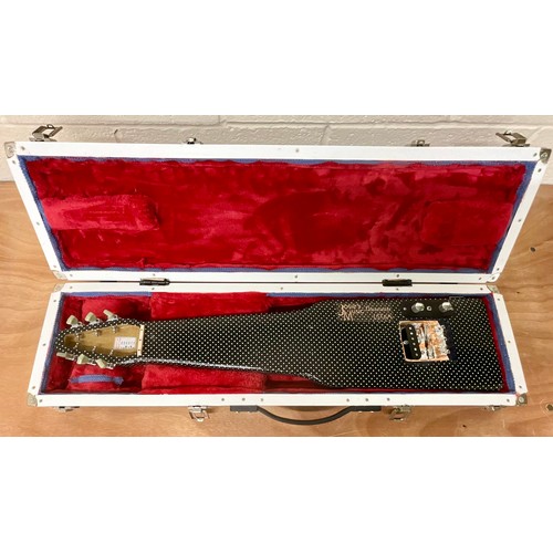 1009 - HARLEY BENTON ELECTRIC LAP STEEL GUITAR IN MATT BLACK FINISH WITH FLIGHT CASE T/W ANOTHER CASED LAP ... 