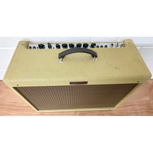 1026 - FENDER PR 246 BLUES DELUXE REISSUE AMPLIFIER WITH FOOT SWITCH, CABLES AND DUST COVER. SERIAL NO. B-2... 