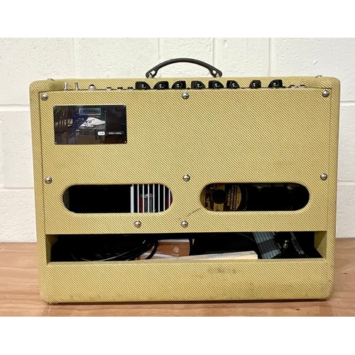 1026 - FENDER PR 246 BLUES DELUXE REISSUE AMPLIFIER WITH FOOT SWITCH, CABLES AND DUST COVER. SERIAL NO. B-2... 