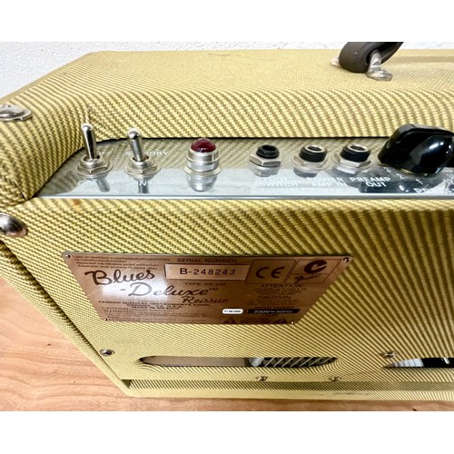 1026 - FENDER PR 246 BLUES DELUXE REISSUE AMPLIFIER WITH FOOT SWITCH, CABLES AND DUST COVER. SERIAL NO. B-2... 