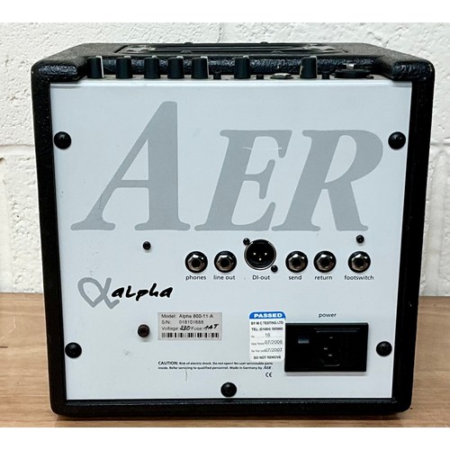 1016 - AER ALPHA 800-11-A ACOUSTIC GUITAR AMPLIFIER WITH ORIGINAL GIG BAG AND CABLES