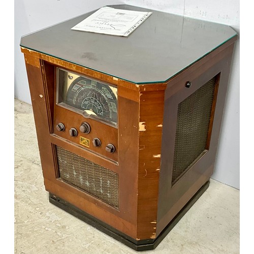 1073 - HMV 655 1930’S 10 VALVE ALL WORLD ARMCHAIR/COFFEE TABLE RADIO