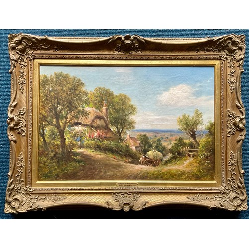 26 - Late entry OIL ON CANVAS LABELLED HORSHAM FROM DENNE HILL, HENRY MAIDMENT C.1900, APPROX. 65 X 45 cm... 