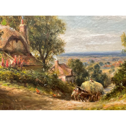 26 - Late entry OIL ON CANVAS LABELLED HORSHAM FROM DENNE HILL, HENRY MAIDMENT C.1900, APPROX. 65 X 45 cm... 