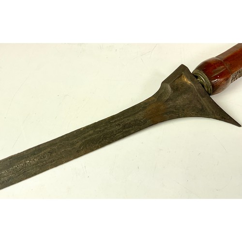 218 - Late entry 19TH CENTURY INDO- MALAYAN KRIS WITH HARDWOOD SCABBARD, BLADE APPROX. 30 cm