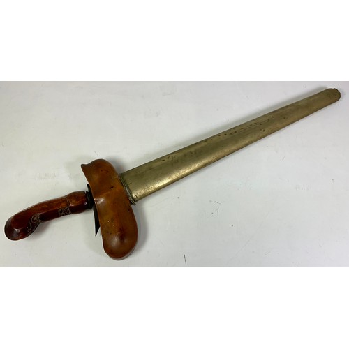 218 - Late entry 19TH CENTURY INDO- MALAYAN KRIS WITH HARDWOOD SCABBARD, BLADE APPROX. 30 cm