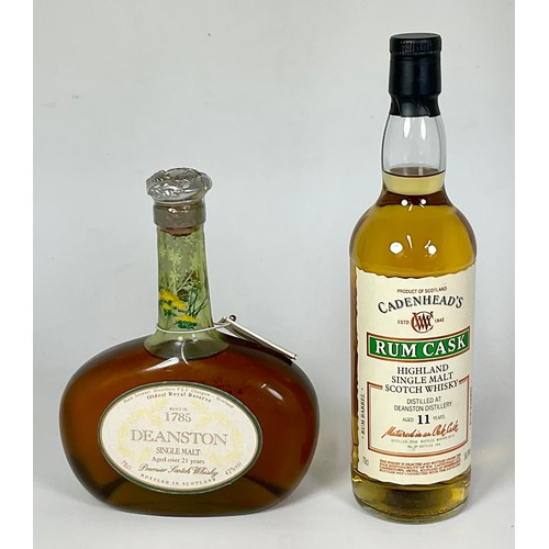 4 - WHISKY,  A BOTTLE OF DEANSTON CADENHEAD - OLD RUM CASK 11 YRS AND THE OTHER A RARE ROYAL RESERVE 21 ... 