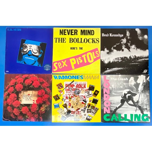 898 - GOOD SELECTION OF PUNK LP’S IN CARRY CASE INC. SEX PISTOLS, DEAD KENNEDYS, UK SUBS, RAMONES, THE DAM... 