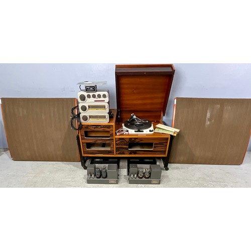 1228 - COMPLETE VINTAGE HI-FI SYSTEM COMPRISING OF THE FOLLOWING:- QUAD 22 CONTROL UNIT, PAIR OF QUAD II PO... 