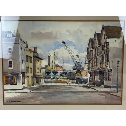 41 - WATERCOLOUR WITH SIGNATURE WALKER, DEPICTING LLANDOGER TAVERN BRISTOL