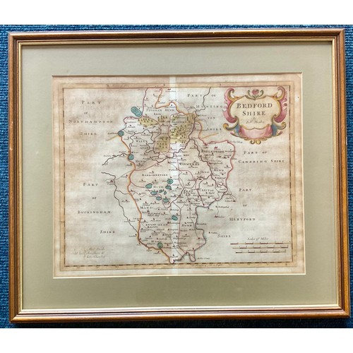 92 - ROBERT MORDEN, 2 ANTIQUARIAN MAPS, HEREFORDSHIRE AND BEDFORDSHIRE