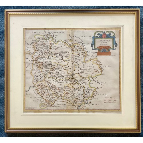 92 - ROBERT MORDEN, 2 ANTIQUARIAN MAPS, HEREFORDSHIRE AND BEDFORDSHIRE