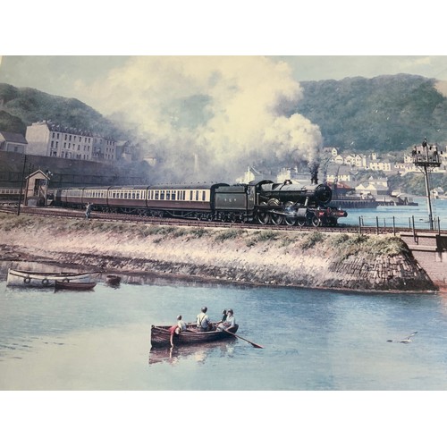 197 - FRAMED DON BREKON PRINT OF DUMBLETON HALL LEAVING KINGSWEAR, 601/650, SIGNED BY ARTIST, APPROX 86 X ... 