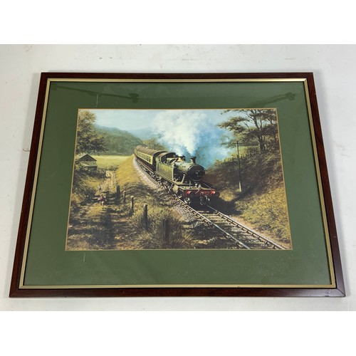 197 - FRAMED DON BREKON PRINT OF DUMBLETON HALL LEAVING KINGSWEAR, 601/650, SIGNED BY ARTIST, APPROX 86 X ... 