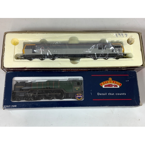 397 - BACHMANN, BOXED 32-551 CLASS A1 60158 ABERDONIAN BR GREEN, LATE CREST BOXED ( WORN), PLUS A HORNBY B... 