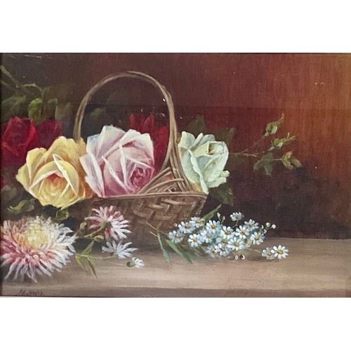 34 - JAMES HENRY LEWIS STILL LIFE WATERCOLOUR (ROYAL WORCESTER ARTIST) 25.5 x 17.5cm