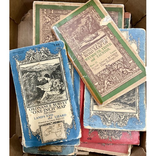 99 - COLLECTION OF ORNANCE SURVEY UK MAPS FROM 1900 TO 1950’S - TWO BOXES