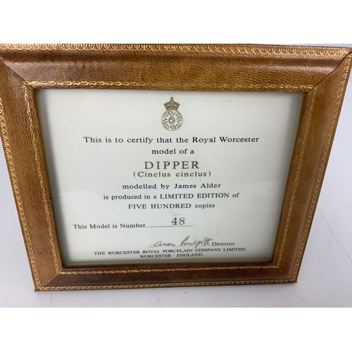 117 - ROYAL WORCESTER LIMITED EDITION MODEL DIPPER MODELLED BY JAMES ALDER WITH CERTIFICATE