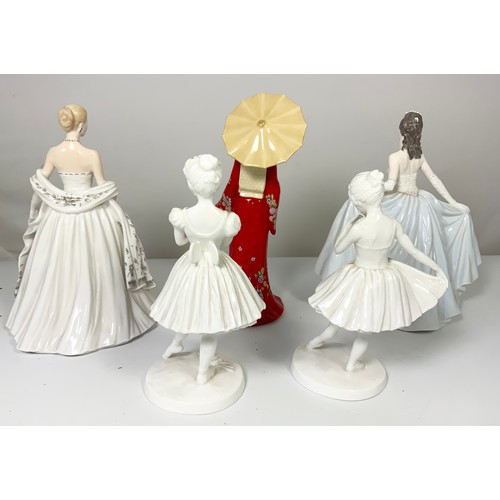 125 - A COLLECTION OF 5 PORCELAIN FIGURINES INCLUDING 'BETH' 15TH ANNIVERSAY (C0ALPORT)/GRACE KELLY (WORCE... 