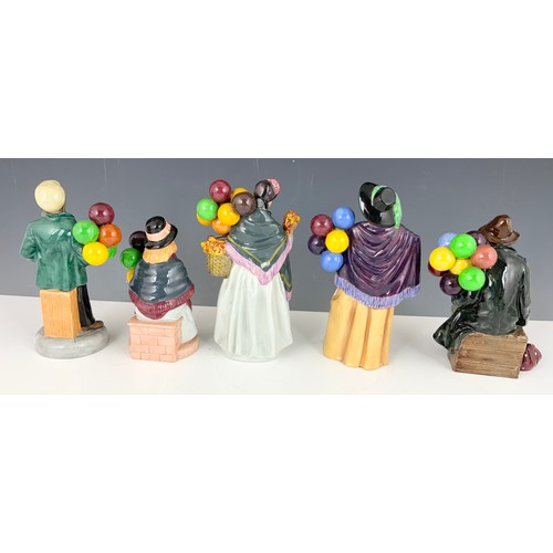 119 - 5 ROYAL DOULTON  BALLON FIGURINES INC BALLOON LADY  2935, BALLOON BOY 2934, BALLOON GIRL 2818, BALLO... 