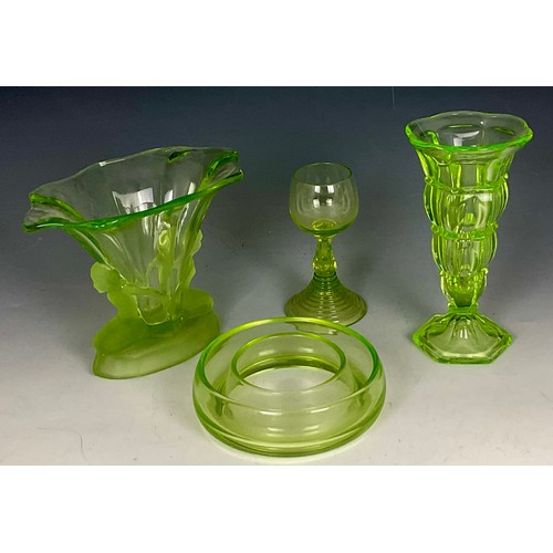 207 - QTY. GREEN/ URANIUM GLASSWARE (see additional image)