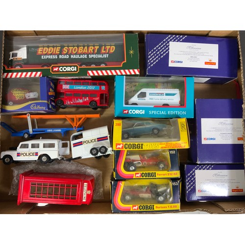 121 - 3 EARLY BOXED CORGI MODELS, 280 ROLLS ROYCE SILVER SHADOW, 152 FERRARI 312B2, 153 SURTEES TS 9B, PLU... 