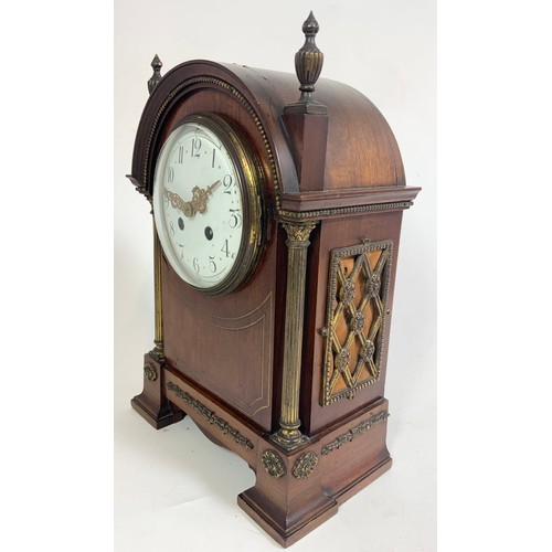 256 - MAHOGANY 8 DAY MANTEL CLOCK