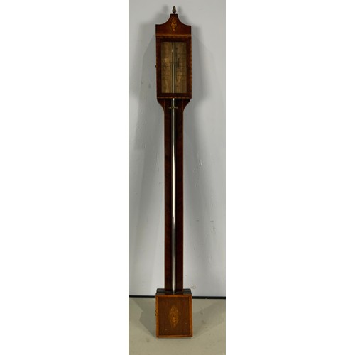 251 - ANTIQUE INLAID MAHOGANY STICK BAROMETER