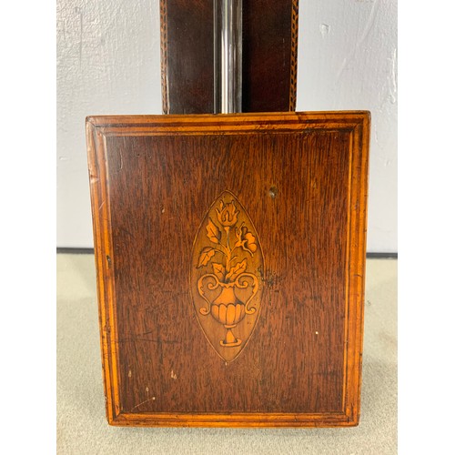 251 - ANTIQUE INLAID MAHOGANY STICK BAROMETER