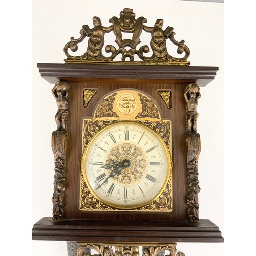 248 - HIGHLY DECORATIVE CASED WALL CLOCK WITH PENDULUMS