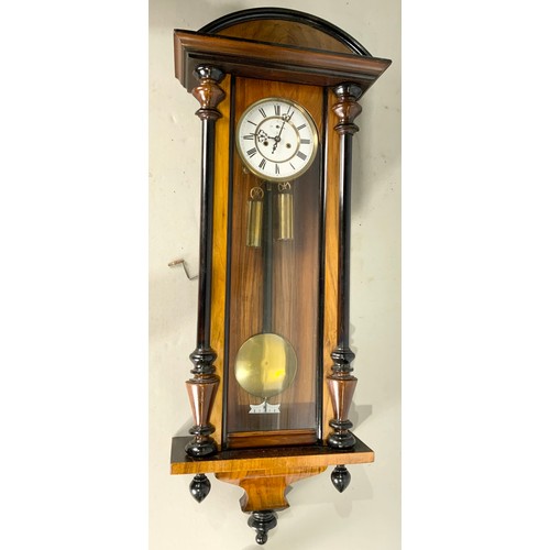 247 - VIENNESE WALL CLOCK WITH DOUBLE WEIGHTS