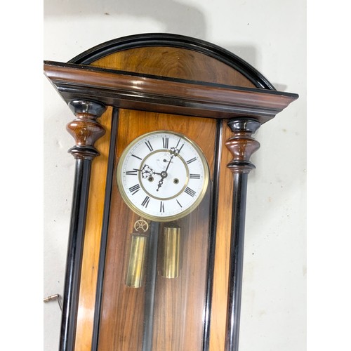 247 - VIENNESE WALL CLOCK WITH DOUBLE WEIGHTS