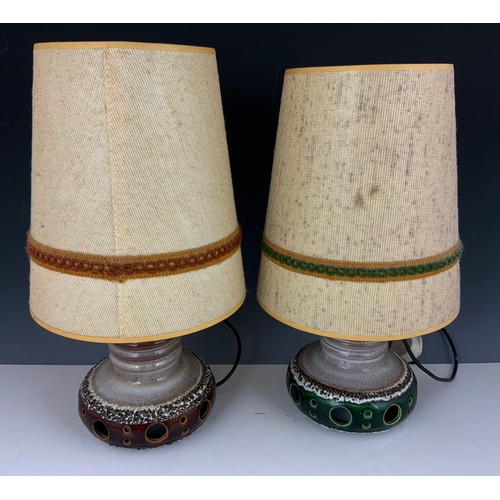 273 - PAIR OF WEST GERMANY POTTERY LAMPS