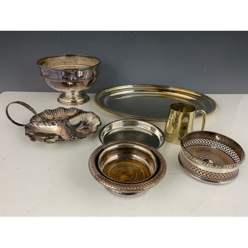 288 - 3 PIECE SILVER PLATED TEA SET AND OTHER PLATED WARE