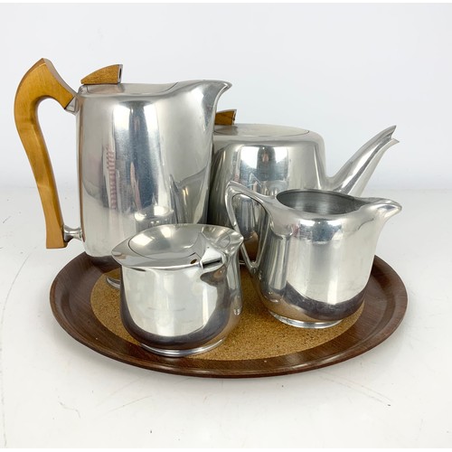 301 - 1960’S PICQUOT WARE PEWTER 4 PIECE TEA SERVICE