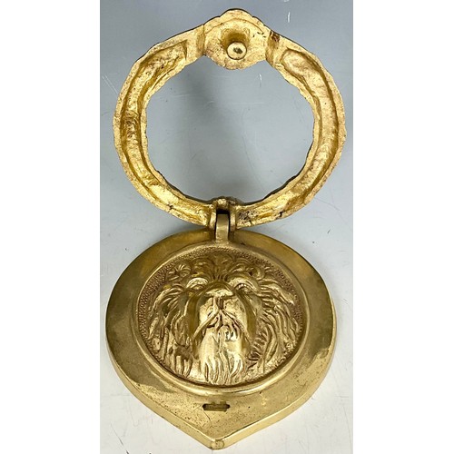 309 - VINTAGE FRENCH HAND DOOR KNOCKER AND  A BRASS LION HAND DOOR KNOCKER