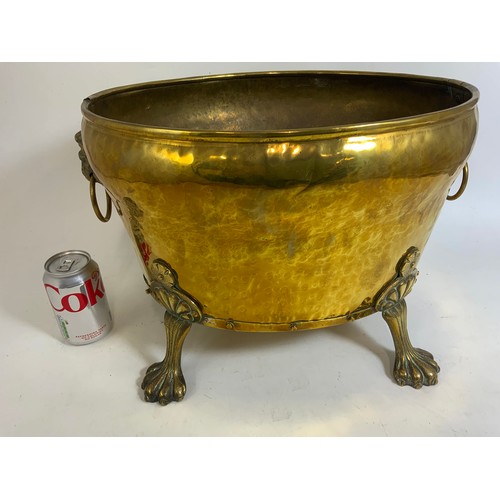 311 - BRASS COAL BUCKET ON PAW FEET