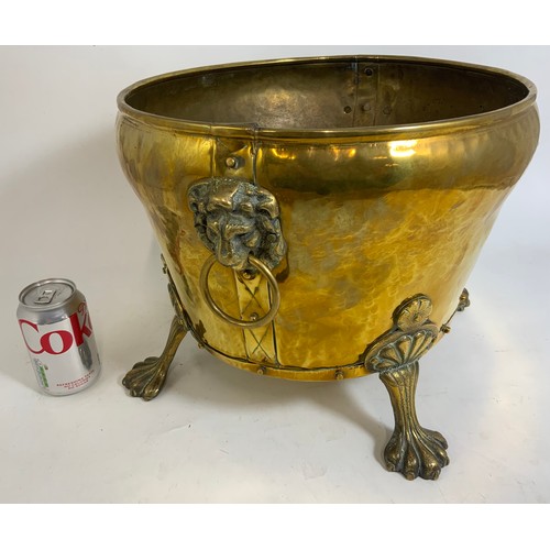 311 - BRASS COAL BUCKET ON PAW FEET