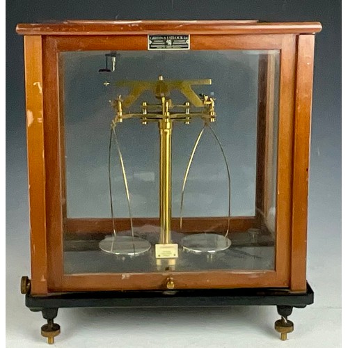 330 - GRIFFIN AND TATLOCK CHEMIST SCALES IN GLAZED CASE