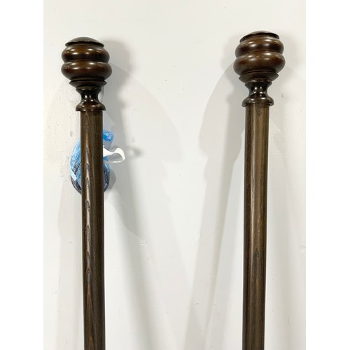 370 - PAIR OF LARGE  WOODEN CURTAIN POLES 178cm LONG