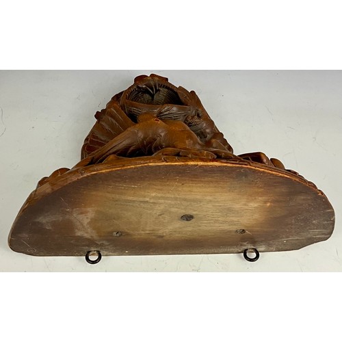 362 - BLACK FOREST CARVED WOODEN WALL BRACKET TOGETHER WITH CARVED WOOD MOUNTAIN GOAT A/F