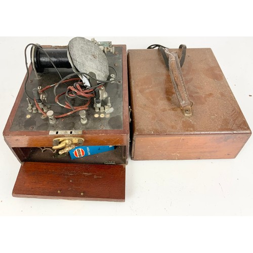 387 - VICTORIAN MAHOGANY CASED ELECTRICAL ‘GADGET’