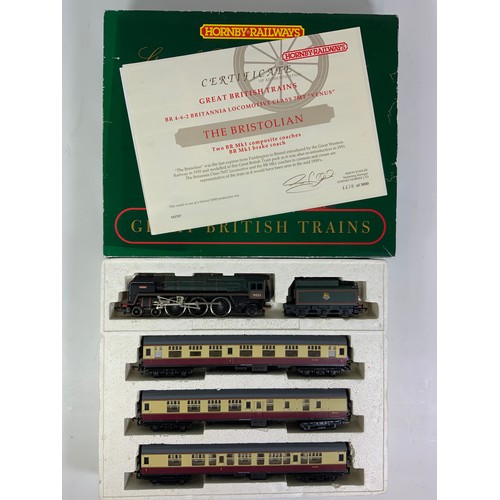 517 - HORNBY RAILWAYS GREAT BRITISH TRAINS PACK, M3707 THE BRISTOLIAN WITH BRITANNIA 70023 VENUS & 3 MK1 C... 