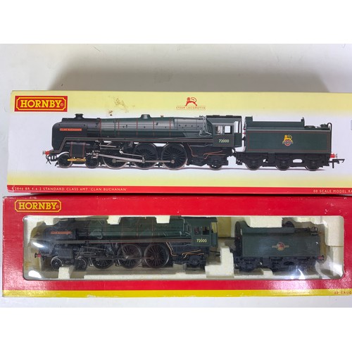 525 - HORNBY BOXED LOCOMOTIVES, R2846 BR STANDARD, 72000 CLAN BUCHANAN, DCC READY, R2187 9F 92220 EVENING ... 