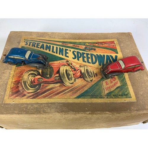 96 - BOXED STREAMLINE SPEEDWAY SET LOUIS MARX & CO LTD