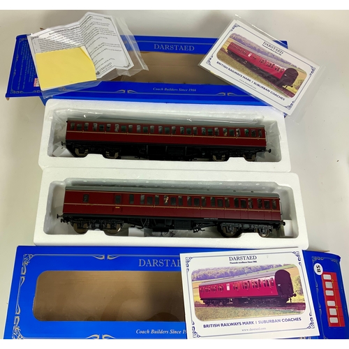 490 - 2 0 GAUGE BOXED DARSTAED MK 1 SUBURBAN COACHES D23-1-1 BS1 MAROON LINED & D23-4-1 S1 MAROON LINED