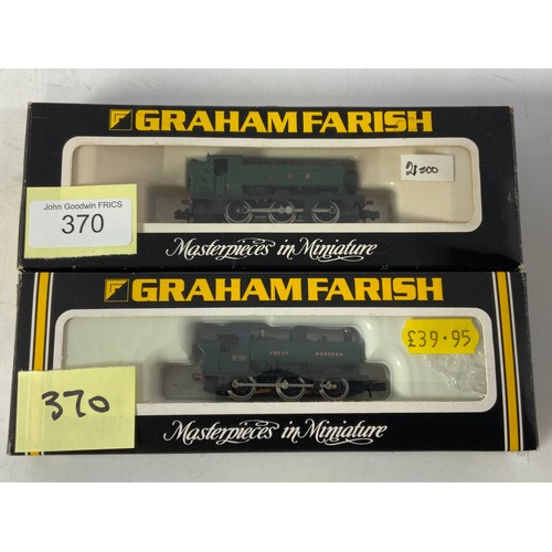 370 - GRAHAM FARISH, 9400 BOXED PANNIER TANK MODEL 1104, & PART BOXED PANNIER 5768